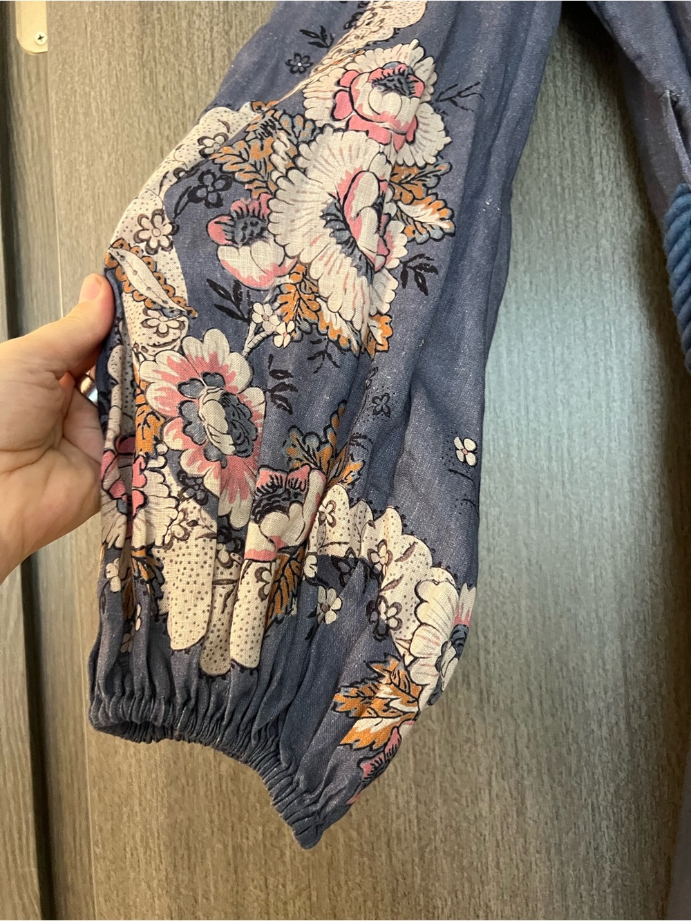 Zimmermann Navy Maxi Dress with Pink Floral Embroidery - Picture 5 of 6